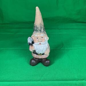Adorable Garden Gnome Figurine - Whimsical Outdoor Decor - Holding a Shovel